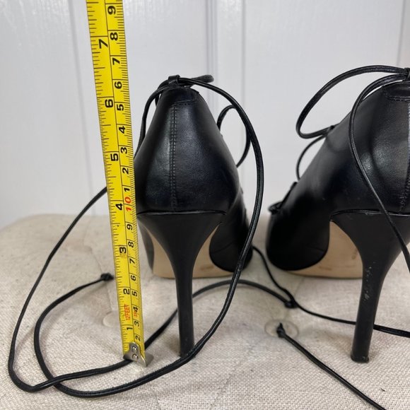 BCBGeneration Black Tully Lace-Up Pump Pointed Toe Stiletto's - 8 - Picture 6 of 13